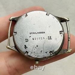 RARE BRACELET MONTRE CASE DH MILITAIRE WWII PIÈCES RÉPARATION ARMY ALLEMANDE VINTAGE SUISSE