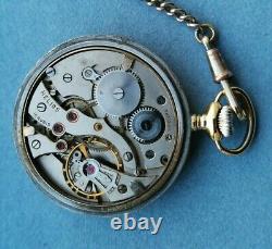 Rare Military Pocket Watch Armée Allemande Helios Dh De La Période Ww2 Swiss Made Années 1940
