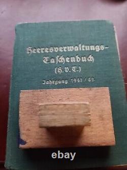 Rare Original Ww2 Livre De L'administration De L'armée Allemande