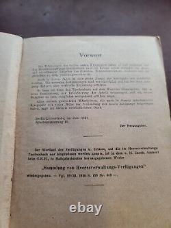 Rare Original Ww2 Livre De L'administration De L'armée Allemande