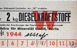 Rare Originale Allemande Ww2 Army Ration Card, 1944