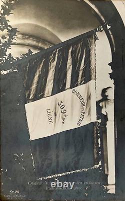 Rare ! Première Drapeau de l'Armée Française Capturé par les Allemands Photo Carte Postale Rppc 1914