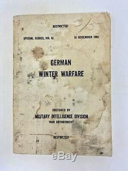 Rare Seconde Guerre Mondiale 1943 Restreints Capturé Guerre D'hiver Allemand Traduction Armée Relic