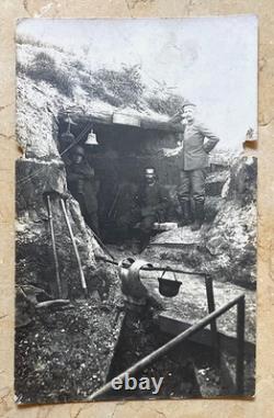 Rare ! Station de signalisation héliographique de l'armée allemande de la Première Guerre mondiale près d'un puits de mine, carte postale photo de 1918