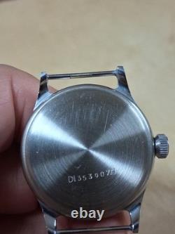 Rare montre militaire allemande de la Seconde Guerre mondiale (Helvetia), 17 rubis, « D I H », années 1940 (FONCTIONNE PARFAITEMENT)