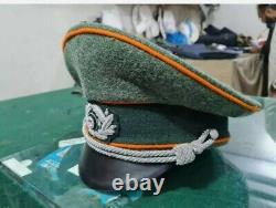 Réplique de casquette de Schirmmütze d'officier d'infanterie de l'armée allemande de la Seconde Guerre mondiale