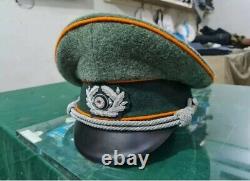 Réplique de casquette de Schirmmütze d'officier d'infanterie de l'armée allemande de la Seconde Guerre mondiale