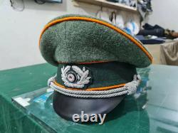Réplique de la casquette à visière d'officier d'infanterie de l'armée allemande de la Seconde Guerre mondiale