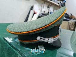 Réplique de la casquette à visière d'officier d'infanterie de l'armée allemande de la Seconde Guerre mondiale