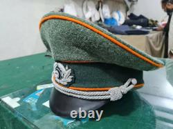 Réplique de la casquette à visière d'officier d'infanterie de l'armée allemande de la Seconde Guerre mondiale