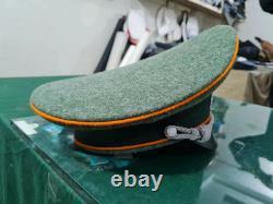 Réplique de la casquette à visière d'officier d'infanterie de l'armée allemande de la Seconde Guerre mondiale