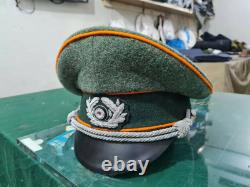 Réplique de la casquette à visière d'officier d'infanterie de l'armée allemande de la Seconde Guerre mondiale