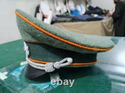 Réplique de la casquette de visière d'officier d'infanterie de l'armée allemande de la Seconde Guerre mondiale