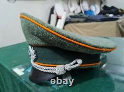 Réplique de la casquette de visière d'officier d'infanterie de l'armée allemande de la Seconde Guerre mondiale