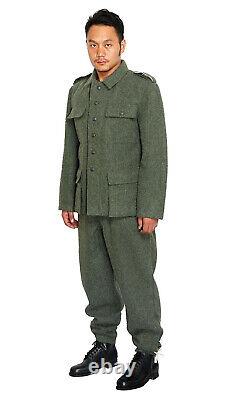 Repro Wwii German Army M43 Em Wool Field Tunic Trousers Suit Size XL   
<br/>
Traduction: Repro Wwii Armée allemande M43 Em Laine Tunique de champ Pantalon Costume Taille XL