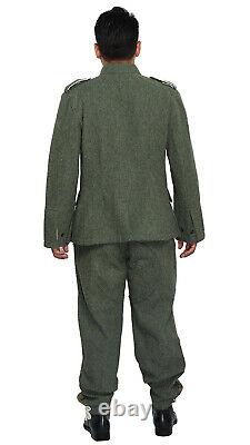 Repro Wwii German Army M43 Em Wool Field Tunic Trousers Suit Size XL 	<br/>   Traduction: Repro Wwii Armée allemande M43 Em Laine Tunique de champ Pantalon Costume Taille XL