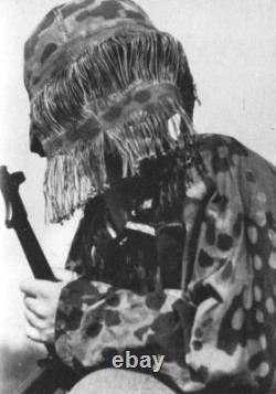Reproduction de bande imprimée du voile facial de tireur d'élite de l'armée allemande de la Seconde Guerre mondiale