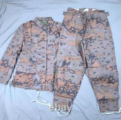 Reproduction de la tenue d'automne de camouflage en chêne de la Seconde Guerre mondiale de l'armée allemande M43, pantalon et veste de terrain, taille XXL.