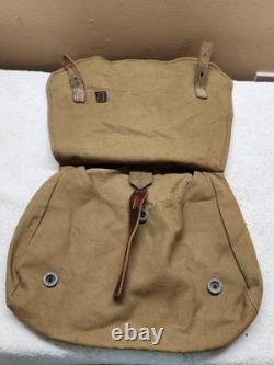 Sac à dos Tornister en toile et cuir de l'armée allemande de la Seconde Guerre mondiale, original