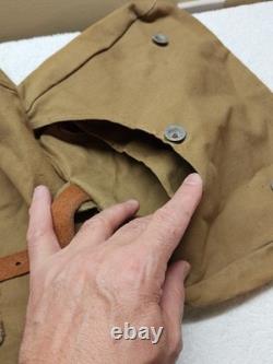Sac à dos Tornister en toile et cuir de l'armée allemande de la Seconde Guerre mondiale, original