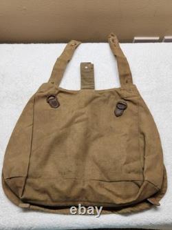 Sac à dos Tornister en toile et cuir de l'armée allemande de la Seconde Guerre mondiale, original
