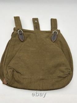 Sac à pain de l’armée allemande originale de la Seconde Guerre mondiale, marqué et daté, avec ceinture, bretelles en Y et kit de cadre en A