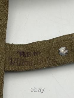 Sac à pain de l’armée allemande originale de la Seconde Guerre mondiale, marqué et daté, avec ceinture, bretelles en Y et kit de cadre en A