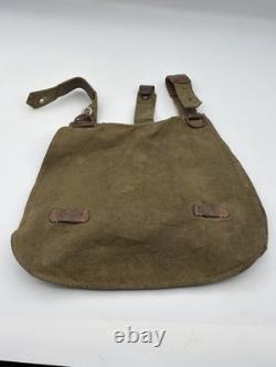 Sac à pain de l’armée allemande originale de la Seconde Guerre mondiale, marqué et daté, avec ceinturon, bretelles en Y et kit de cadre en A