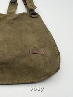 Sac à pain de l’armée allemande originale de la Seconde Guerre mondiale, marqué et daté, avec ceinturon, bretelles en Y et kit de cadre en A