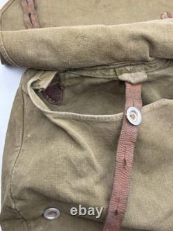 Sac à pain de l’armée allemande originale de la Seconde Guerre mondiale, marqué et daté, avec ceinturon, bretelles en Y et kit de cadre en A