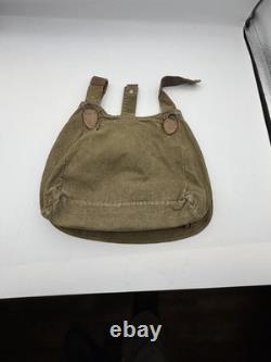 Sac à pain de l’armée allemande originale de la Seconde Guerre mondiale, marqué et daté, avec ceinturon, bretelles en Y et kit de cadre en A