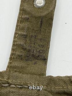 Sac à pain de l’armée allemande originale de la Seconde Guerre mondiale, marqué et daté, avec ceinturon, bretelles en Y et kit de cadre en A