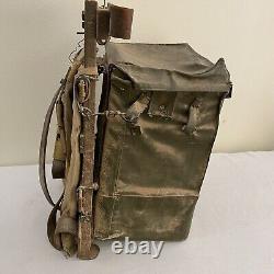 Sac de radio à cadre en bois de l'armée allemande de la Seconde Guerre mondiale Tasche Wehrmacht en cuir RARE 22 Axe