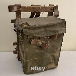 Sac de radio à cadre en bois de l'armée allemande de la Seconde Guerre mondiale Tasche Wehrmacht en cuir RARE 22 Axe