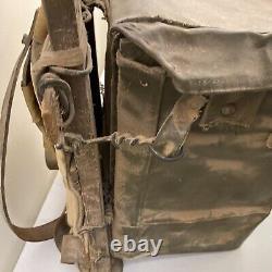 Sac de radio à cadre en bois de l'armée allemande de la Seconde Guerre mondiale Tasche Wehrmacht en cuir RARE 22 Axe