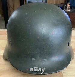 Seconde Guerre Mondiale Armée Allemande M35 Acier Combat Helmet Withliner & Jugulaire Original