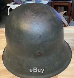Seconde Guerre Mondiale Armée Allemande M42 Nd Acier Combat Helmet Withliner & Jugulaire Original