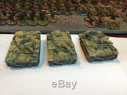 Seconde Guerre Mondiale Ww2 1/72 20 MM Bien Peint Armée Allemande 126 D'infanterie (métal) + 5 Réservoirs