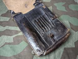 Seconde Guerre mondiale Allemand 1941 Étui à carte en cuir noir M35 Wehrmacht Armée Heer Original