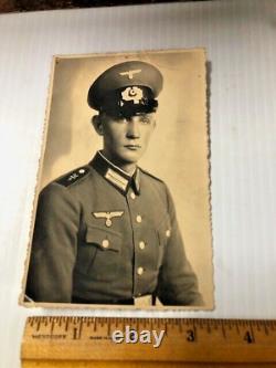 Seconde Guerre mondiale WW2 Armée allemande Troisième Reich soldat portrait photo carte postale