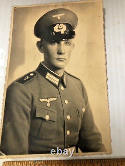 Seconde Guerre mondiale WW2 Armée allemande Troisième Reich soldat portrait photo carte postale