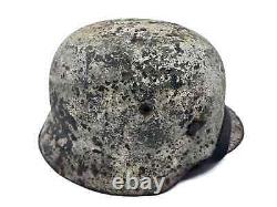 Seconde Guerre mondiale WW2 M35 Casque militaire allemand camouflé blanchi à la chaux relique militaire partielle