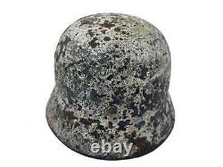 Seconde Guerre mondiale WW2 M35 Casque militaire allemand camouflé blanchi à la chaux relique militaire partielle