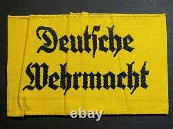 Seconde Guerre mondiale WWII Armband de Volontaire de l'Armée Allemande Heer Deutsche Wehrmacht Bevo