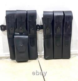 Seconde Guerre mondiale, armée allemande, sac à munitions en cuir pour MP38 MP40, paire de porte-chargeurs en cuir