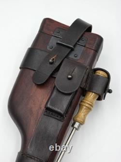 Set de holster avec crosse en bois Mauser C-96 de style Première Guerre mondiale de l'armée allemande. Cuir véritable.