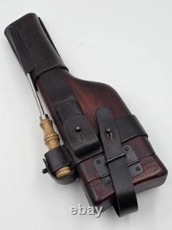 Set de holster avec crosse en bois Mauser C-96 de style Première Guerre mondiale de l'armée allemande. Cuir véritable.