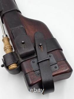 Set de holster avec crosse en bois Mauser C-96 de style Première Guerre mondiale de l'armée allemande. Cuir véritable.