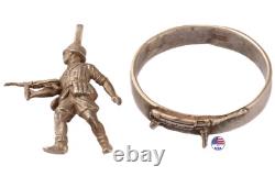 Soldats allemands en attaque 800 argent miniature DAK Corps africain WWII Armée