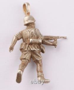 Soldats allemands en attaque 800 argent miniature DAK Corps africain WWII Armée